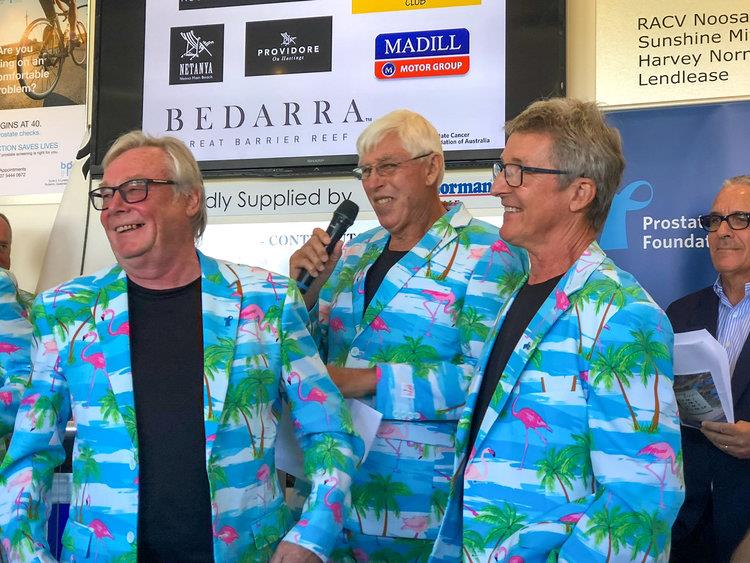 A group of 3 men at the Noosa Prostate Association Fundraiser lunch 2018