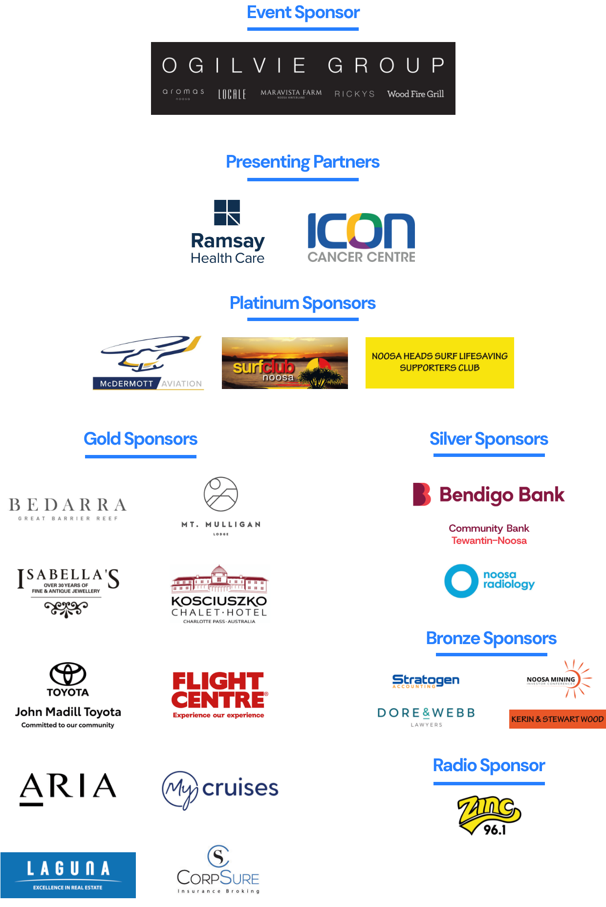 Sponsor and partner logos for 2024